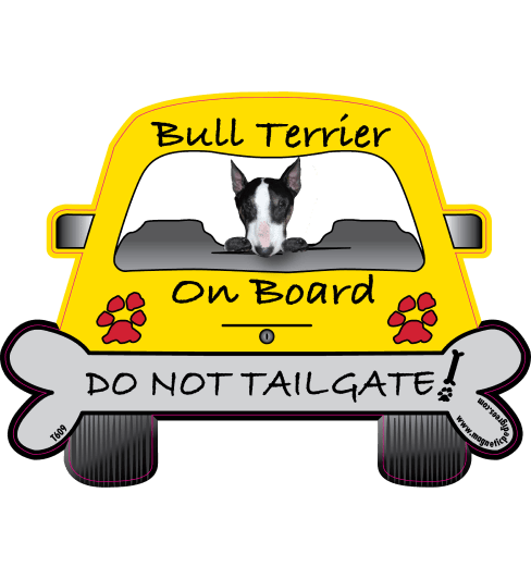 Bull Terrier On Board Car Magnet 10 » Pets Impress