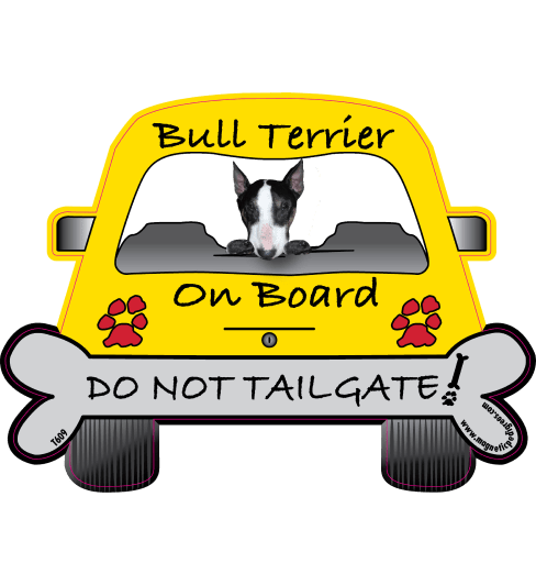2-min Bull Terrier On Board Car Magnet 10 » Pets Impress