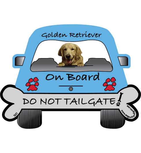 Golden Retriever On Board Car Magnet 10 » Pets Impress