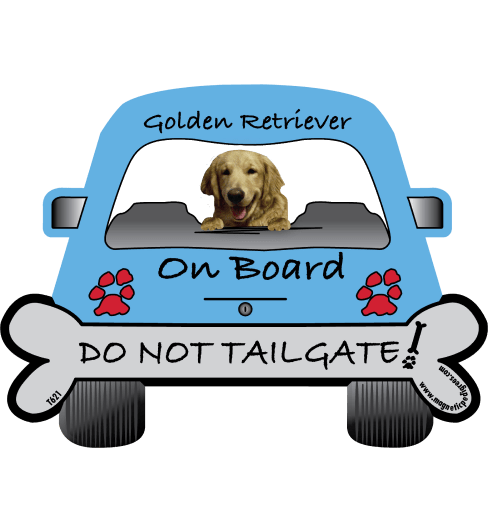2-min Golden Retriever On Board Car Magnet 10 » Pets Impress