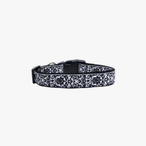 Black and White Nylon Ribbon Collar 1 » Pets Impress
