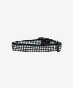 Black Houndstooth Nylon Ribbon Collar