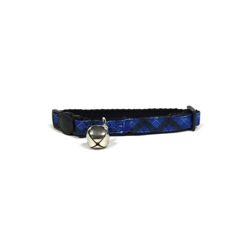 Blue Plaid Cat Collar 2 » Pets Impress