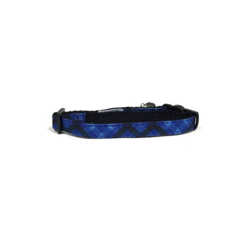 Blue Plaid Cat Collar 3 » Pets Impress