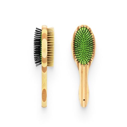Dual Sided Bamboo Grooming Brush 2 » Pets Impress