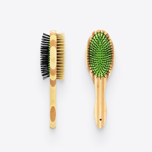 Dual Sided Bamboo Grooming Brush 1 » Pets Impress