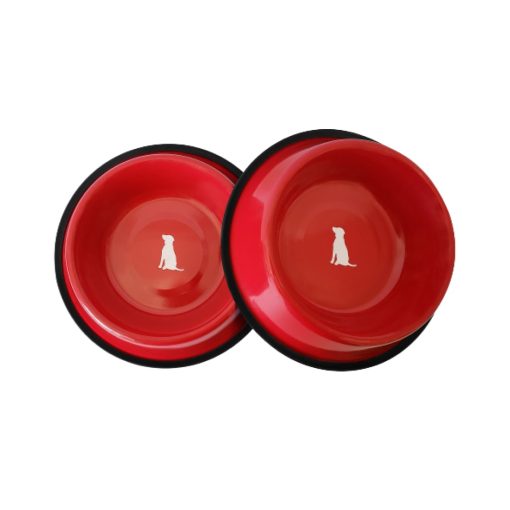 Red Non Skid Dog Bowl 3 » Pets Impress