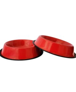 Red Non Skid Dog Bowl 9 » Pets Impress