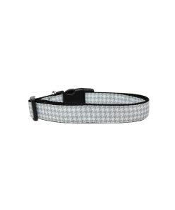 Grey Houndstooth Nylon Ribbon Collar 5 » Pets Impress