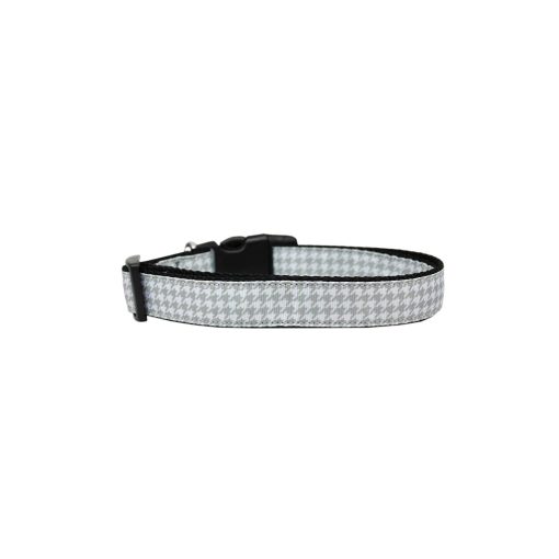 Grey Houndstooth Nylon Ribbon Collar 2 » Pets Impress