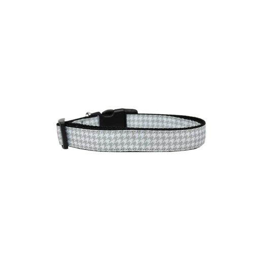 Grey Houndstooth Nylon Ribbon Collar 3 » Pets Impress