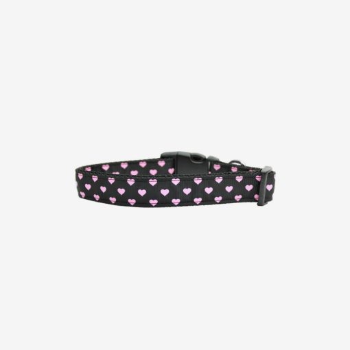 Pink and Black Dotty Hearts Collar 1 » Pets Impress