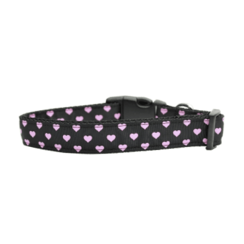 Pink and Black Dotty Hearts Collar 12 » Pets Impress