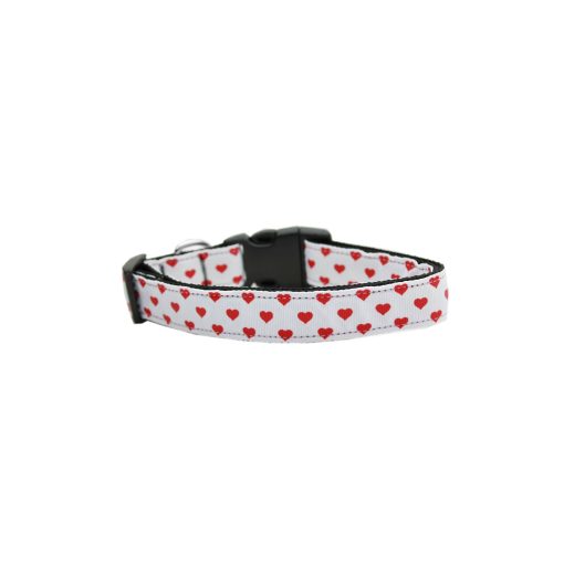 White and Red Dotty Hearts Collar 2 » Pets Impress