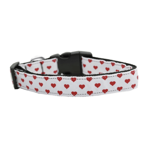 White and Red Dotty Hearts Collar 10 » Pets Impress