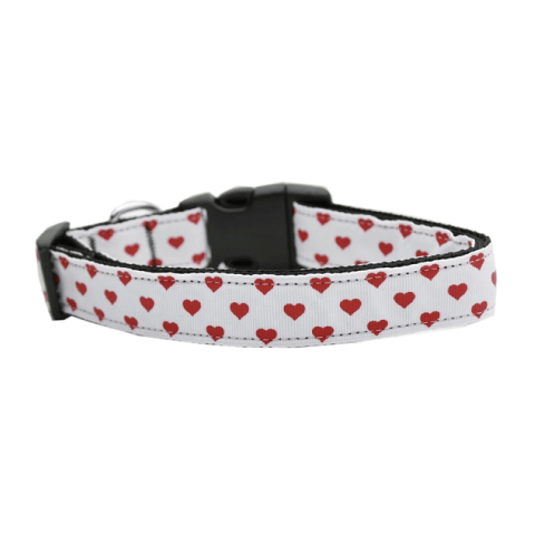 Mask Gscsscroup-min White and Red Dotty Hearts Collar 10 » Pets Impress