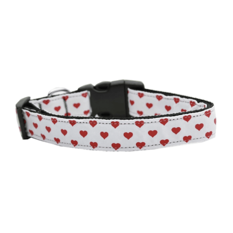 White and Red Dotty Hearts Collar 12 » Pets Impress