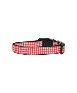 Red Houndstooth Nylon Ribbon Collar 3 » Pets Impress