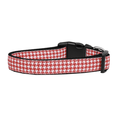 Red Houndstooth Nylon Ribbon Collar 10 » Pets Impress