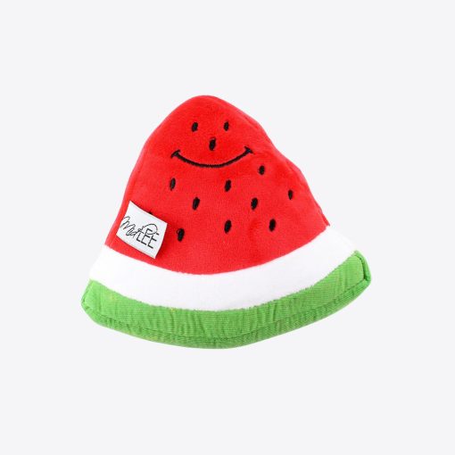 Smiley Watermelon Squeaker Plush Dog Toy 1 » Pets Impress