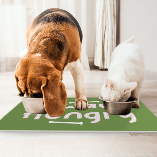 Always Hungry Pet Food Mat - Funny Anti-Slip Pet Bowl Mat - Best Design Pet Feeding Mat 4 » Pets Impress