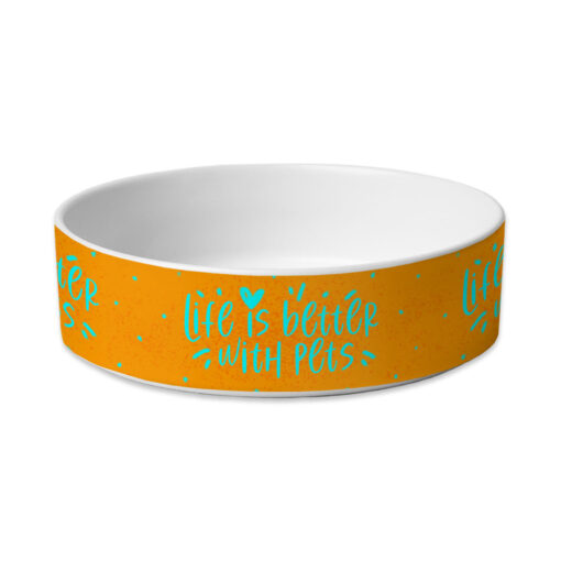 Life Is Better With Pets Pet Bowl - Kawaii Dog Bowl - Printed Pet Food Bowl 3 » Pets Impress