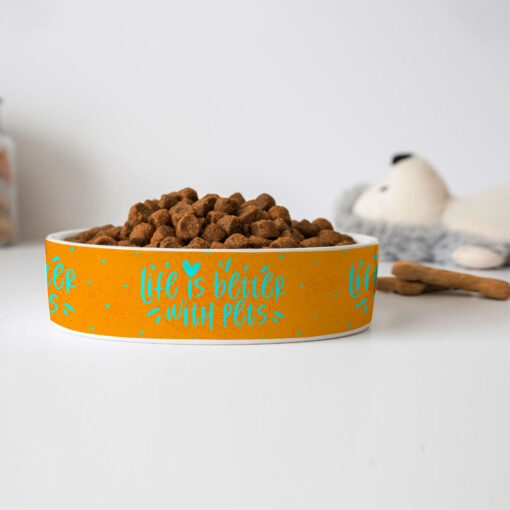 Life Is Better With Pets Pet Bowl - Kawaii Dog Bowl - Printed Pet Food Bowl 4 » Pets Impress