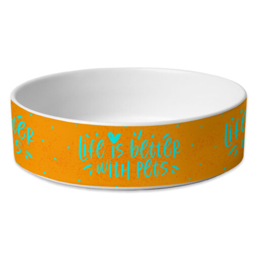 Life Is Better With Pets Pet Bowl - Kawaii Dog Bowl - Printed Pet Food Bowl 1 » Pets Impress