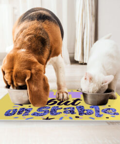 Cute but Unstable Pet Food Mat - Funny Design Anti-Slip Pet Bowl Mat - Graphic Pet Feeding Mat 10 » Pets Impress