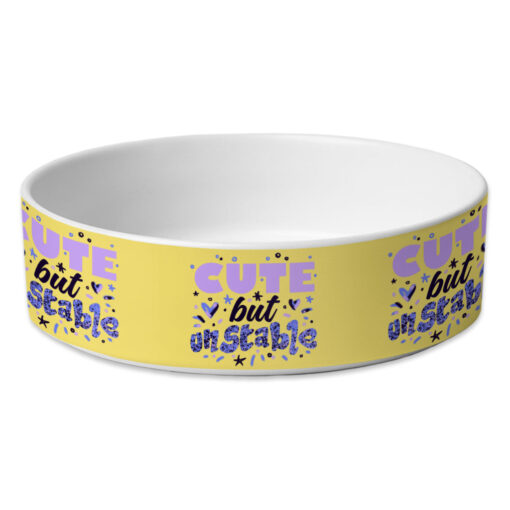 Cute but Unstable Pet Bowl - Funny Design Dog Bowl - Graphic Pet Food Bowl 1 » Pets Impress