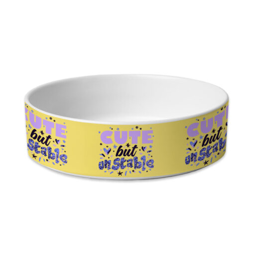 Cute but Unstable Pet Bowl - Funny Design Dog Bowl - Graphic Pet Food Bowl 3 » Pets Impress