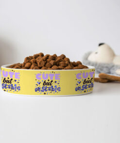 Cute but Unstable Pet Bowl - Funny Design Dog Bowl - Graphic Pet Food Bowl 13 » Pets Impress