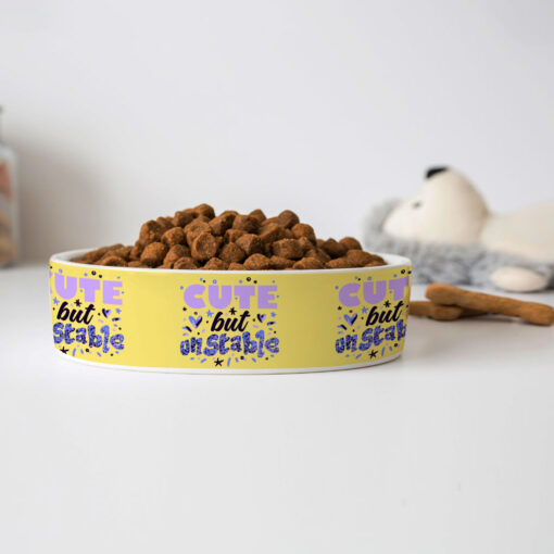 Cute but Unstable Pet Bowl - Funny Design Dog Bowl - Graphic Pet Food Bowl 4 » Pets Impress