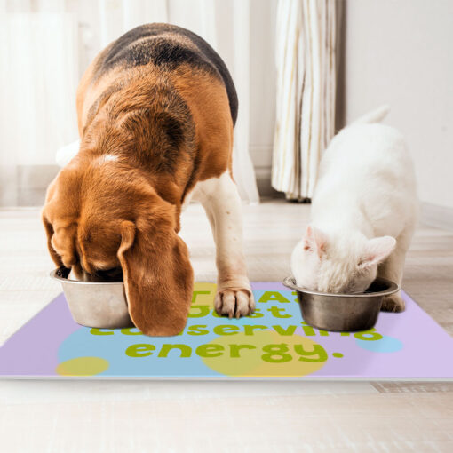 I Am Not Lazy Pet Food Mat - Quote Anti-Slip Pet Bowl Mat - Themed Pet Feeding Mat - Image 4