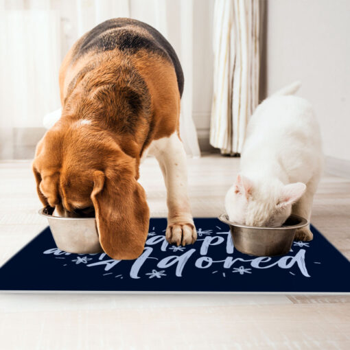 Adopted Pet Food Mat - Cute Anti-Slip Pet Bowl Mat - Trendy Pet Feeding Mat 7 » Pets Impress