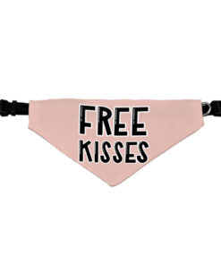 Free Kisses Pet Bandana Collar - Word Print Scarf Collar - Minimalist Dog Bandana 13 » Pets Impress