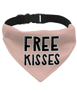 Free Kisses Pet Bandana Collar - Word Print Scarf Collar - Minimalist Dog Bandana 21 » Pets Impress