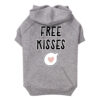 Free Kisses Dog Hoodie with Pocket - Word Print Dog Coat - Minimalist Dog Clothing 29 » Pets Impress