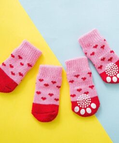 4Pcs Cute Pet Dog Socks