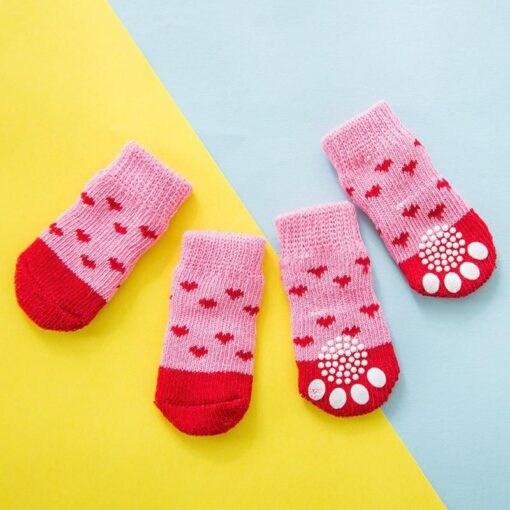 4Pcs Cute Pet Dog Socks 1 » Pets Impress