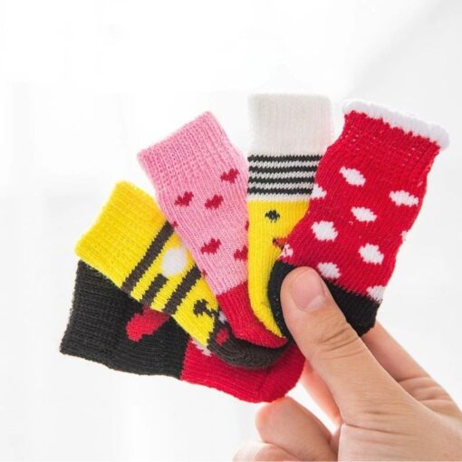 4Pcs Cute Pet Dog Socks 3 » Pets Impress