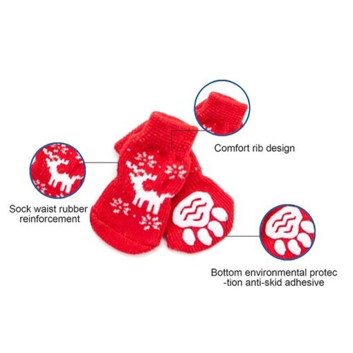 Premium Anti-Slip Knitted Dog Socks for Winter Warmth & Furniture Protection - Image 3