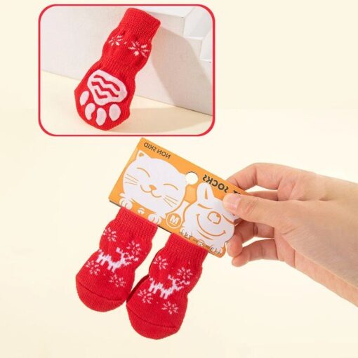Premium Anti-Slip Knitted Dog Socks for Winter Warmth & Furniture Protection 9 » Pets Impress