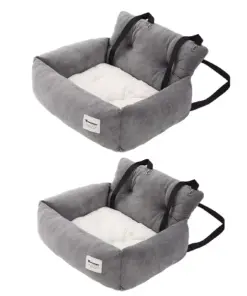 Alternative view of Portable & Washable Pet Car Booster Seat with Anti-Slip Bottom