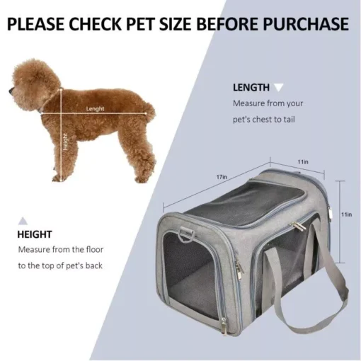 Portable Pet Carrier, TSA Airline Approved, Ideal for Cats, Dogs & Puppies up to 15 Lbs, Durable & Waterproof - Image 6