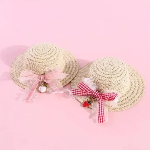Adjustable Floral Straw Sunhat for Pets - Image 6
