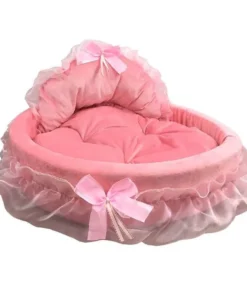 Hanpanda Fantasy Bow Lace Dog Bed for Small Dogs
