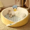 Luxury Velvet Round Cat Bed