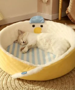 Luxury Velvet Round Cat Bed